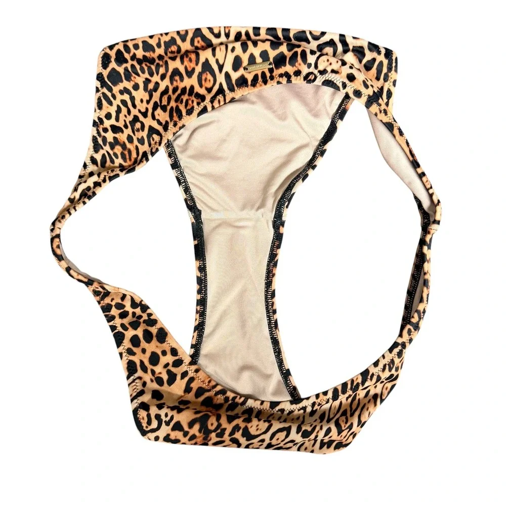 Victoria's Secret Leopard Print Bikini‎ Bottom High Leg V-Front Swim Small